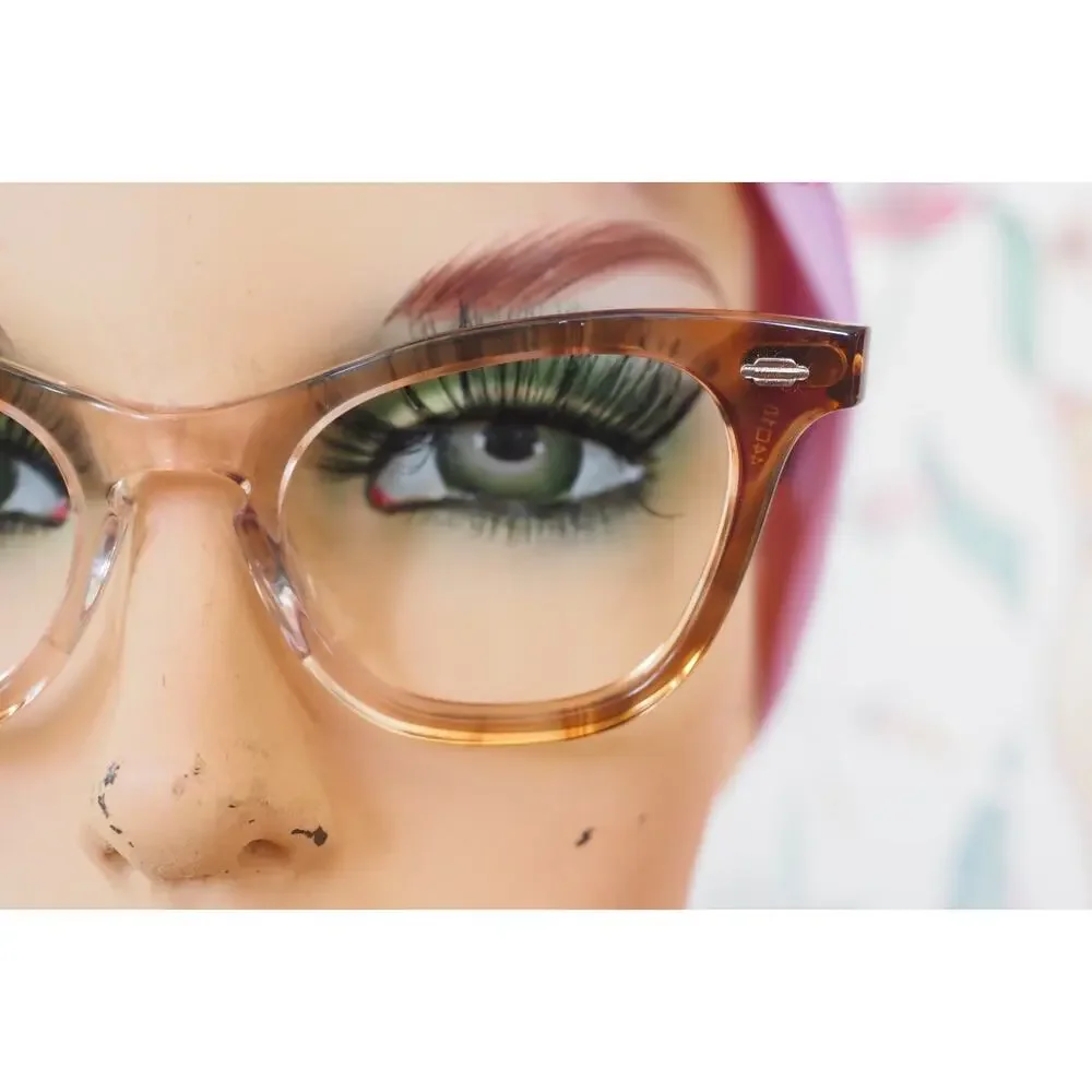 Vintage 1960s Cateye Eyeglasses Artcraft USA Rockabilly Pin Up Retro Preppy